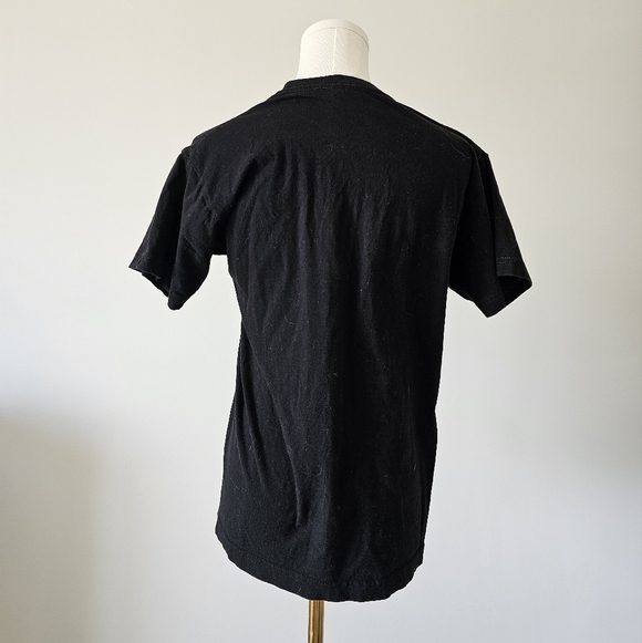 Black Graphic Tee with Embroidery Butterfly Design S 100% Cotton hannah pixie - Picture 4 of 6